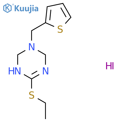 6-(Ethylthio)-3-(2-thienylmethyl)-1,2,3,4-tetrahydro-1,3,5-triazine hydroiodide structure