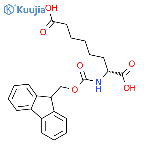 Octanedioic acid,2-[[(9H-fluoren-9-ylmethoxy)carbonyl]amino]-, (2R)- structure