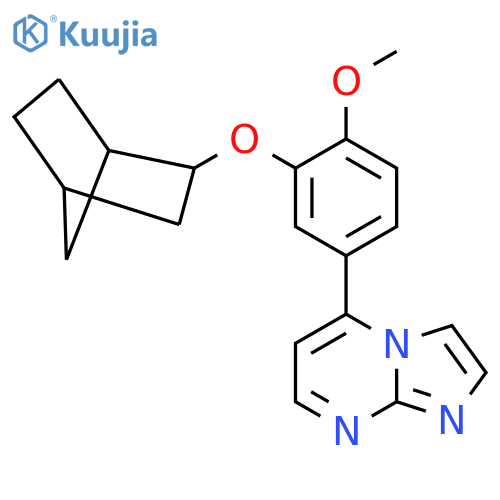 5-(3-{Bicyclo[2.2.1]heptan-2-yloxy}-4-methoxyphenyl)imidazo[1,2-a]pyrimidine structure