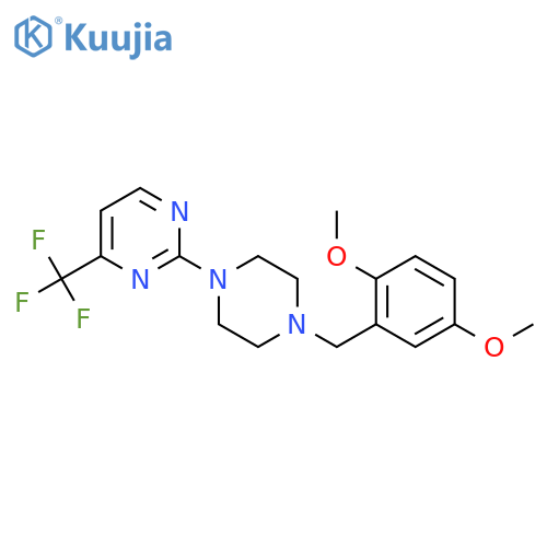 2-{4-[(2,5-Dimethoxyphenyl)methyl]piperazin-1-yl}-4-(trifluoromethyl)pyrimidine structure