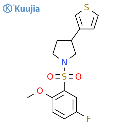 1-(5-fluoro-2-methoxybenzenesulfonyl)-3-(thiophen-3-yl)pyrrolidine structure