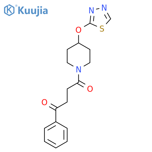 1-phenyl-4-4-(1,3,4-thiadiazol-2-yloxy)piperidin-1-ylbutane-1,4-dione structure