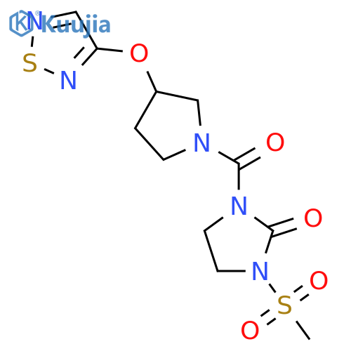 1-methanesulfonyl-3-[3-(1,2,5-thiadiazol-3-yloxy)pyrrolidine-1-carbonyl]imidazolidin-2-one structure