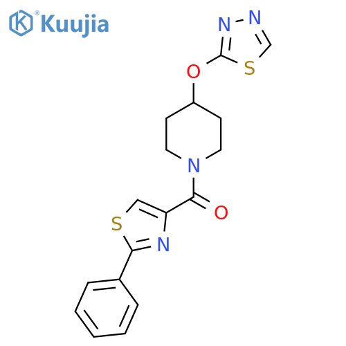 1-(2-phenyl-1,3-thiazole-4-carbonyl)-4-(1,3,4-thiadiazol-2-yloxy)piperidine structure