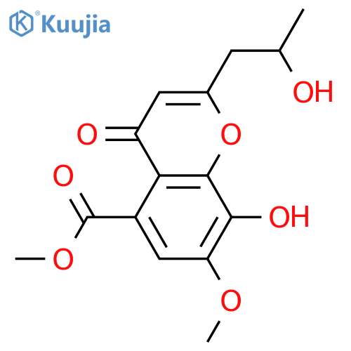 7,8-Dihydroxy-2-(2-hydroxypropyl)-4-oxo-4H-1-benzopyran-5-carboxylic acid; (S)-form, 7-Me ether, Me ester structure