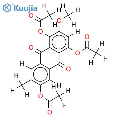 1.4.7-Triacetoxy-3-methoxy-6-methyl-anthrachinon structure