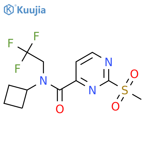 N-cyclobutyl-2-methanesulfonyl-N-(2,2,2-trifluoroethyl)pyrimidine-4-carboxamide structure