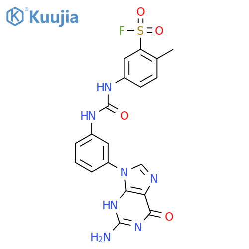 5-[[3-(2-amino-6-oxo-3h-purin-9-yl)phenyl]carbamoylamino]-2-methylbenzenesulfonyl Fluoride structure