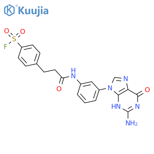 4-[3-[3-(2-amino-6-oxo-3h-purin-9-yl)anilino]-3-oxopropyl]benzenesulfonyl Fluoride structure