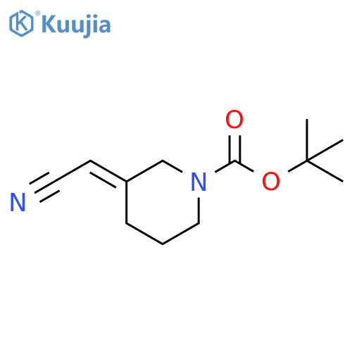 1-Piperidinecarboxylic acid, 3-(cyanomethylene)-, 1,1-dimethylethyl ester, (3E)- structure