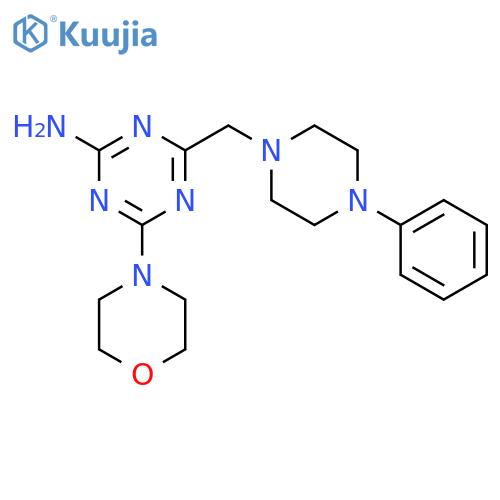 4-(morpholin-4-yl)-6-[(4-phenylpiperazin-1-yl)methyl]-1,3,5-triazin-2-amine structure