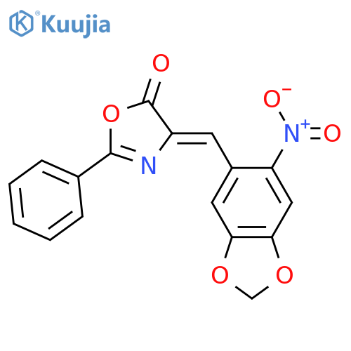 5(4H)-Oxazolone,4-[(6-nitro-1,3-benzodioxol-5-yl)methylene]-2-phenyl- structure