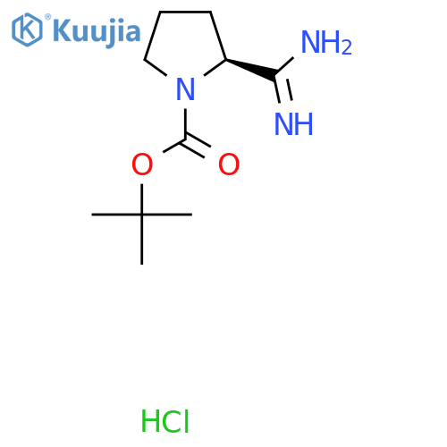 (2S)-2-(Aminoiminomethyl)-1-pyrrolidinecarboxylic acid tert-butyl ester hydrochloride structure