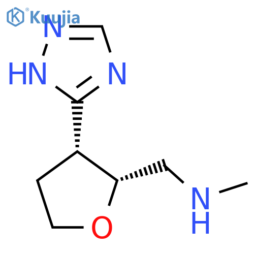rac-methyl({(2R,3R)-3-(1H-1,2,4-triazol-5-yl)oxolan-2-ylmethyl})amine structure