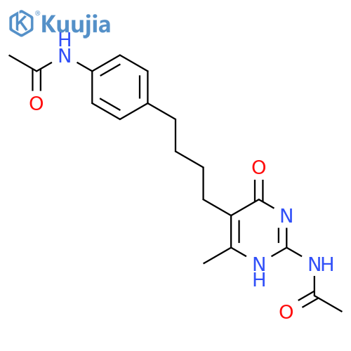 Acetanilide,4'-[4-(2-acetamido-4-hydroxy-6-methyl-5-pyrimidinyl)butyl]- (8CI) structure