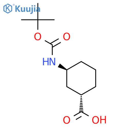 trans-3-(tert-butoxycarbonylamino)cyclohexanecarboxylic acid structure