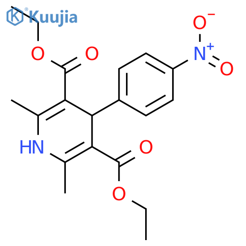 3,5-diethyl 2,6-dimethyl-4-(4-nitrophenyl)-1,4-dihydropyridine-3,5-dicarboxylate structure
