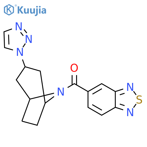 5-[3-(1H-1,2,3-triazol-1-yl)-8-azabicyclo[3.2.1]octane-8-carbonyl]-2,1,3-benzothiadiazole structure