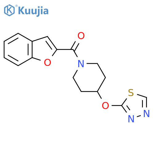 1-(1-benzofuran-2-carbonyl)-4-(1,3,4-thiadiazol-2-yloxy)piperidine structure