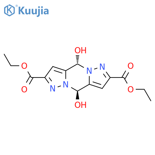 rel-2,7-Diethyl (4R,9S)-4,9-dihydroxy-4H,9H-dipyrazolo[1,5-a:1′,5′-d]pyrazine-2,7-dicarboxylate structure