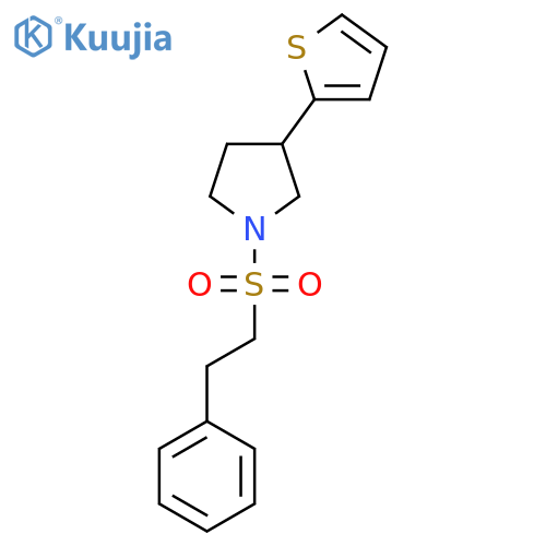 1-(2-phenylethanesulfonyl)-3-(thiophen-2-yl)pyrrolidine structure
