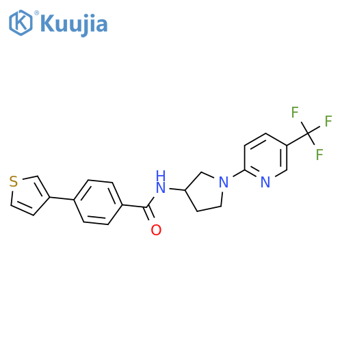 4-(thiophen-3-yl)-N-{1-5-(trifluoromethyl)pyridin-2-ylpyrrolidin-3-yl}benzamide structure