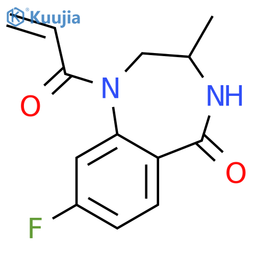 8-Fluoro-1,2,3,4-tetrahydro-3-methyl-1-(1-oxo-2-propen-1-yl)-5H-1,4-benzodiazepin-5-one structure