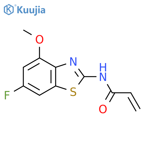 N-(6-fluoro-4-methoxy-1,3-benzothiazol-2-yl)prop-2-enamide structure