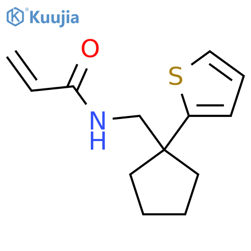 N-{1-(thiophen-2-yl)cyclopentylmethyl}prop-2-enamide structure
