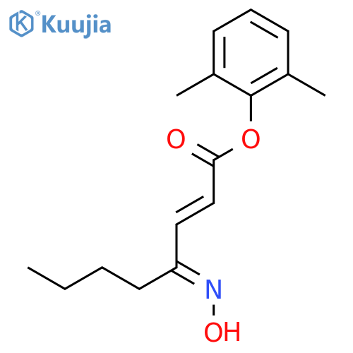 2-Octenoic acid, 4-(hydroxyimino)-, 2,6-dimethylphenyl ester, (2E)- structure
