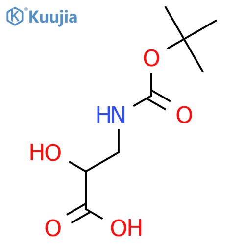 3-((tert-Butoxycarbonyl)amino)-2-hydroxypropanoic acid structure