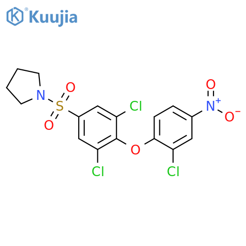 Pyrrolidine, 1-[[3,5-dichloro-4-(2-chloro-4-nitrophenoxy)phenyl]sulfonyl]- structure