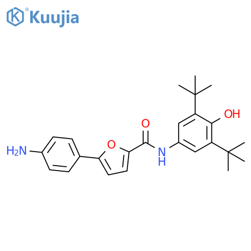 2-Furancarboxamide,5-(4-aminophenyl)-N-[3,5-bis(1,1-dimethylethyl)-4-hydroxyphenyl]- structure