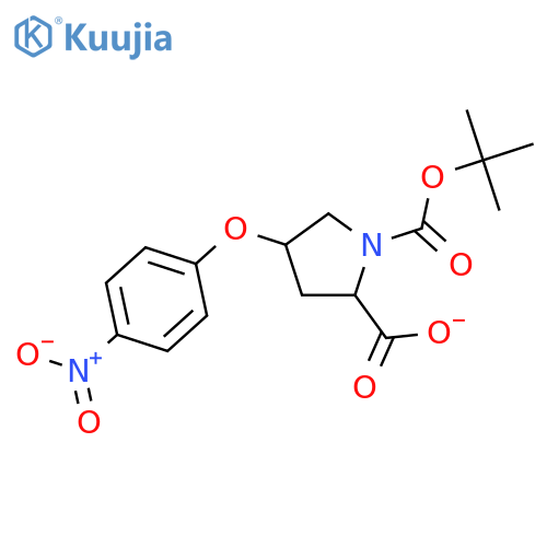 1,2-Pyrrolidinedicarboxylic acid, 4-(4-nitrophenoxy)-,1-(1,1-dimethylethyl) ester, (2S,4S)- structure