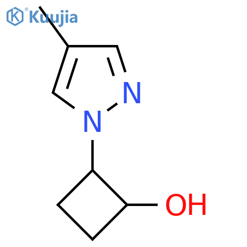 2-(4-methyl-1H-pyrazol-1-yl)cyclobutan-1-ol structure