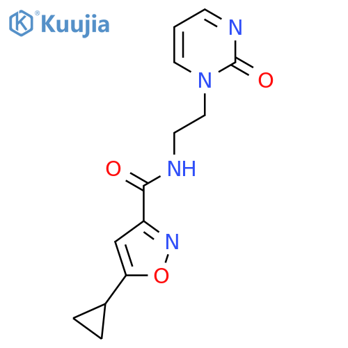 5-cyclopropyl-N-[2-(2-oxo-1,2-dihydropyrimidin-1-yl)ethyl]-1,2-oxazole-3-carboxamide structure