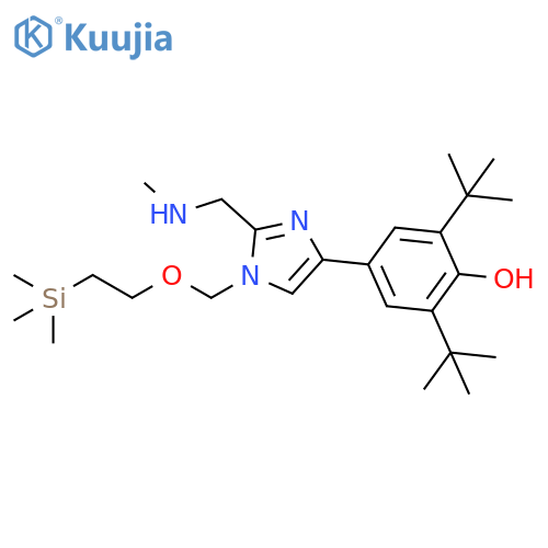 Phenol,2,6-bis(1,1-dimethylethyl)-4-[2-[(methylamino)methyl]-1-[[2-(trimethylsilyl)ethoxy]methyl]-1H-imidazol-4-yl]- structure