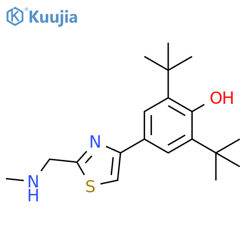 Phenol,2,6-bis(1,1-dimethylethyl)-4-[2-[(methylamino)methyl]-4-thiazolyl]- structure