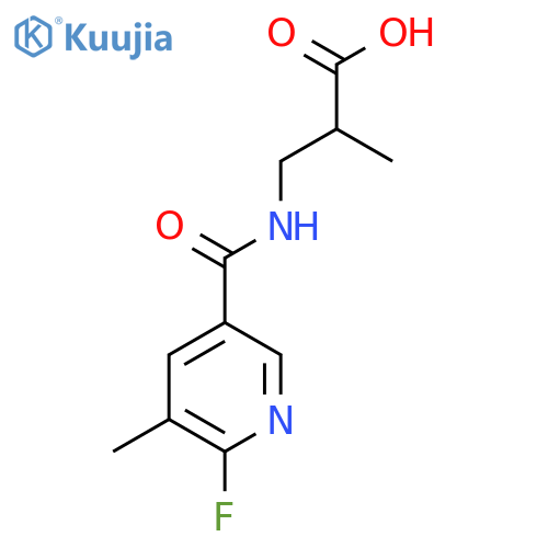 3-(6-fluoro-5-methylpyridin-3-yl)formamido-2-methylpropanoic acid structure