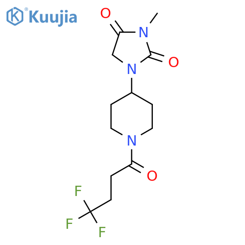 3-methyl-1-[1-(4,4,4-trifluorobutanoyl)piperidin-4-yl]imidazolidine-2,4-dione structure
