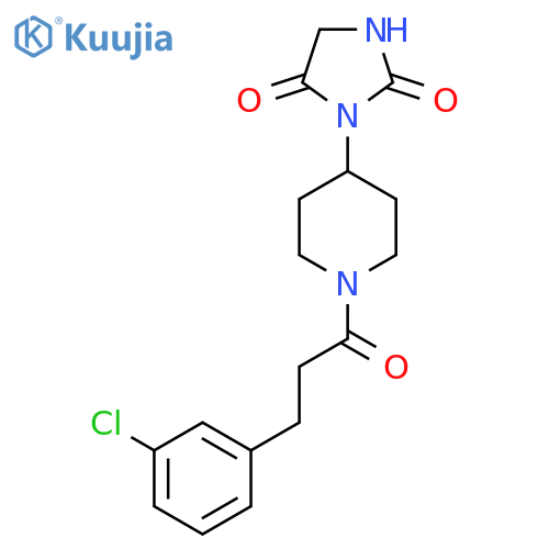 3-{1-[3-(3-Chlorophenyl)propanoyl]piperidin-4-yl}imidazolidine-2,4-dione structure
