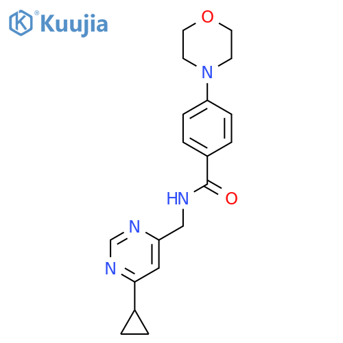 N-[(6-cyclopropylpyrimidin-4-yl)methyl]-4-(morpholin-4-yl)benzamide structure
