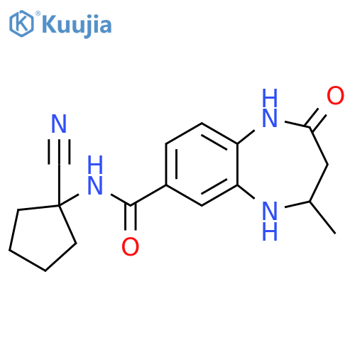 N-(1-Cyanocyclopentyl)-2,3,4,5-tetrahydro-4-methyl-2-oxo-1H-1,5-benzodiazepine-7-carboxamide structure