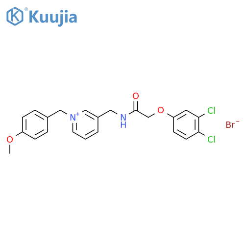 Pyridinium,3-[[[2-(3,4-dichlorophenoxy)acetyl]amino]methyl]-1-[(4-methoxyphenyl)methyl]-,bromide (1:1) structure