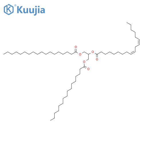 9Z,12Z-octadecadienoic acid, 1-[[(1-oxohexadecyl)oxy]methyl]-2-[(1-oxooctadecyl)oxy]ethyl ester structure