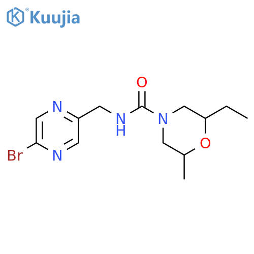N-[(5-Bromo-2-pyrazinyl)methyl]-2-ethyl-6-methyl-4-morpholinecarboxamide structure