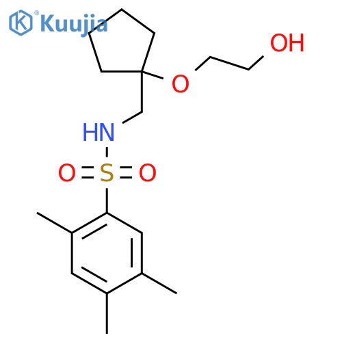 N-{1-(2-hydroxyethoxy)cyclopentylmethyl}-2,4,5-trimethylbenzene-1-sulfonamide structure