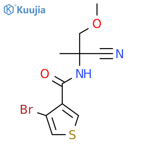 4-bromo-N-(1-cyano-2-methoxy-1-methylethyl)thiophene-3-carboxamide structure