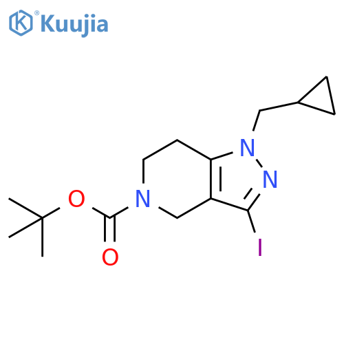 5H-Pyrazolo[4,3-c]pyridine-5-carboxylic acid, 1-(cyclopropylmethyl)-1,4,6,7-tetrahydro-3-iodo-, 1,1-dimethylethyl ester structure