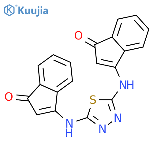 1H-Inden-1-one, 3,3'-(1,3,4-thiadiazole-2,5-diyldiimino)bis- structure